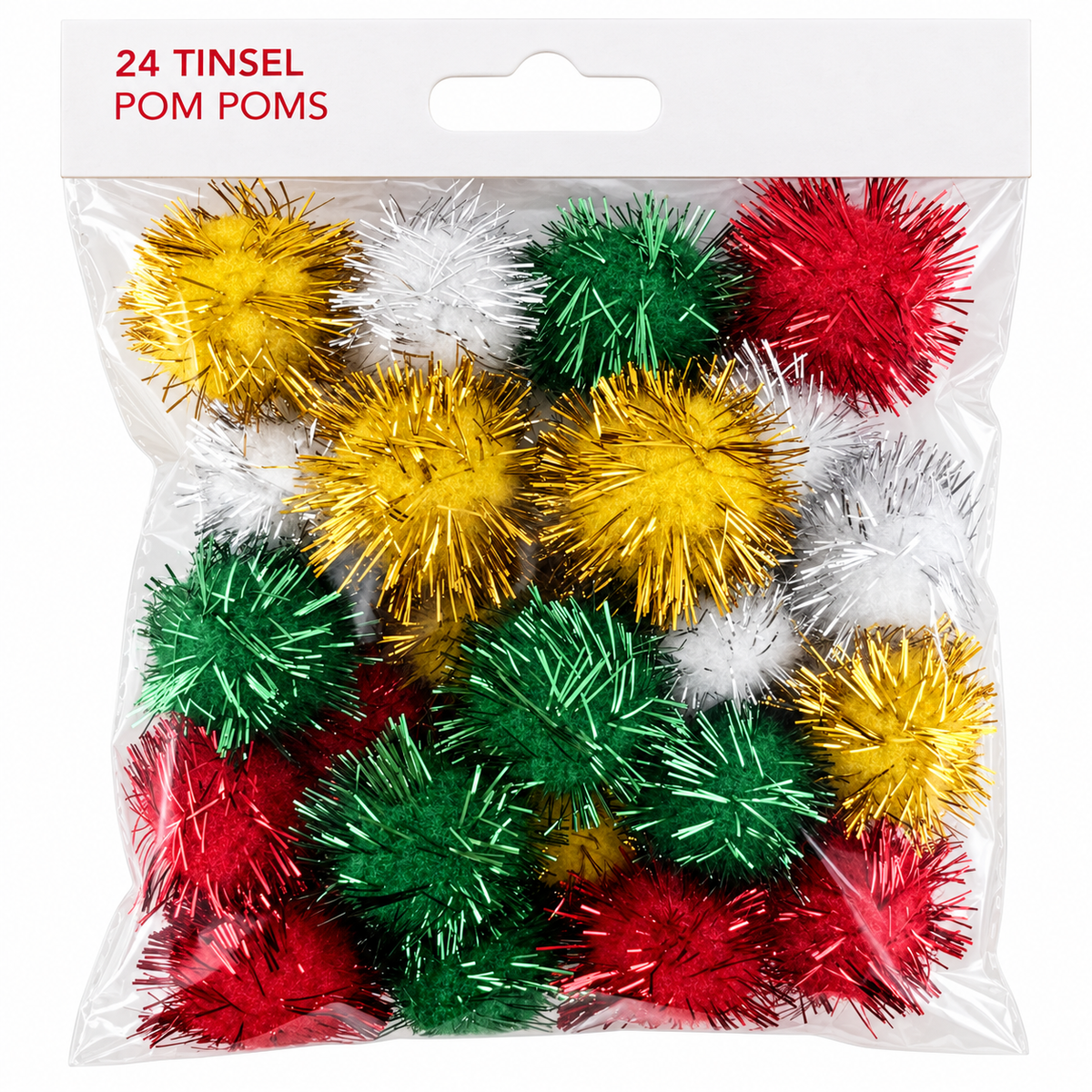 Pom Poms Tinsel 24 Pack
