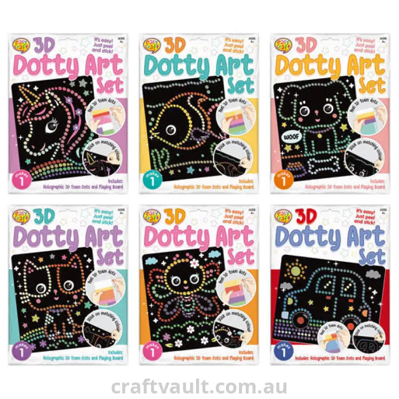 3D Dotty Art 6 Assorted