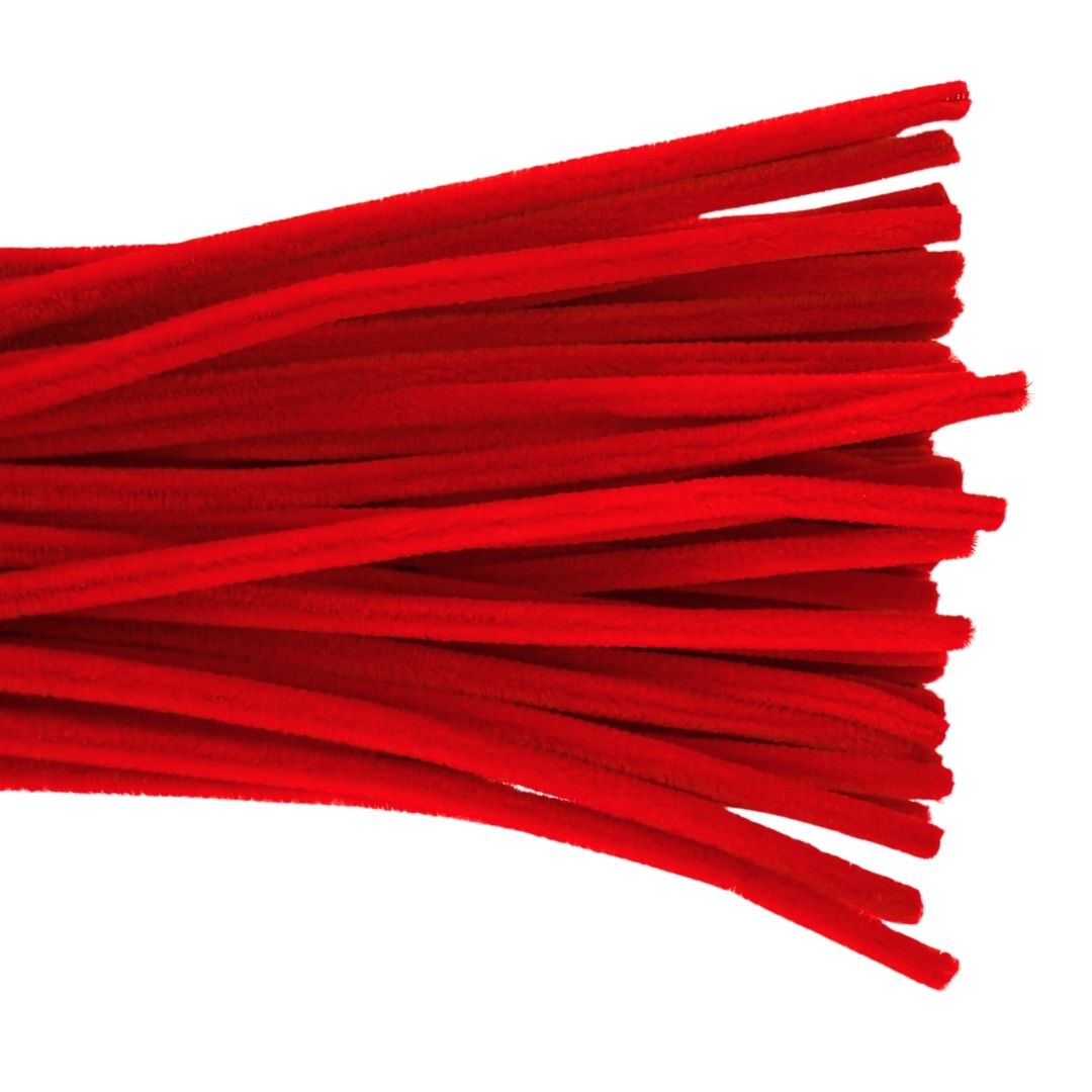 Chenille Stems 6mm 50pk Red