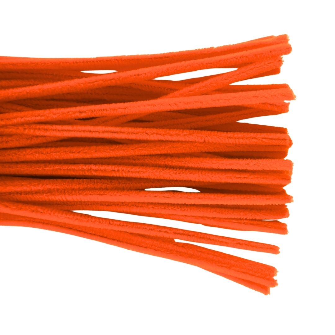 Chenille Stems 6mm 50pk Orange