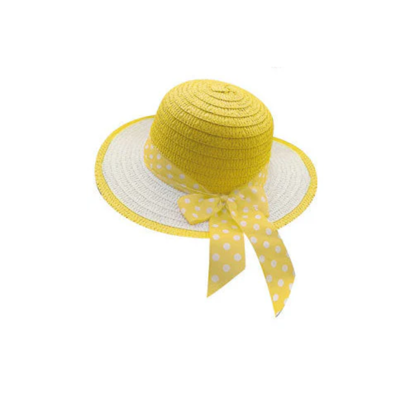 Bonnet with Coloured Trim and Polka Dot Ribbon Bow 30cm 1pk