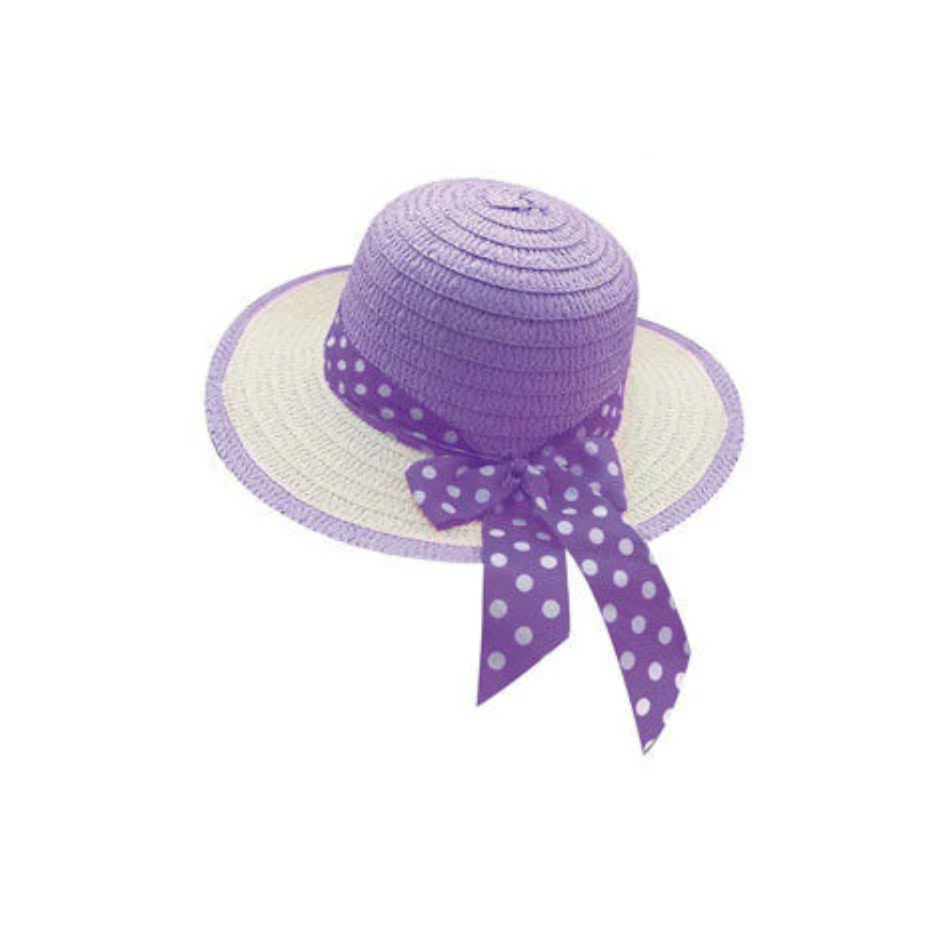 Bonnet with Coloured Trim and Polka Dot Ribbon Bow 30cm 1pk