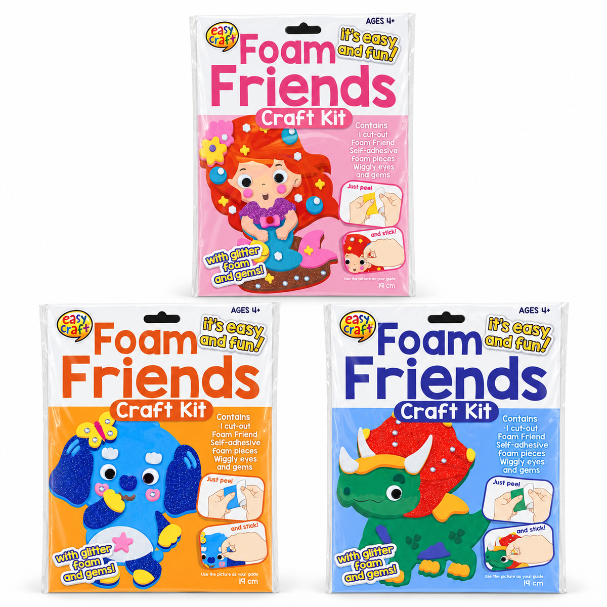 Foam Friends Animal Craft Kit 3pk