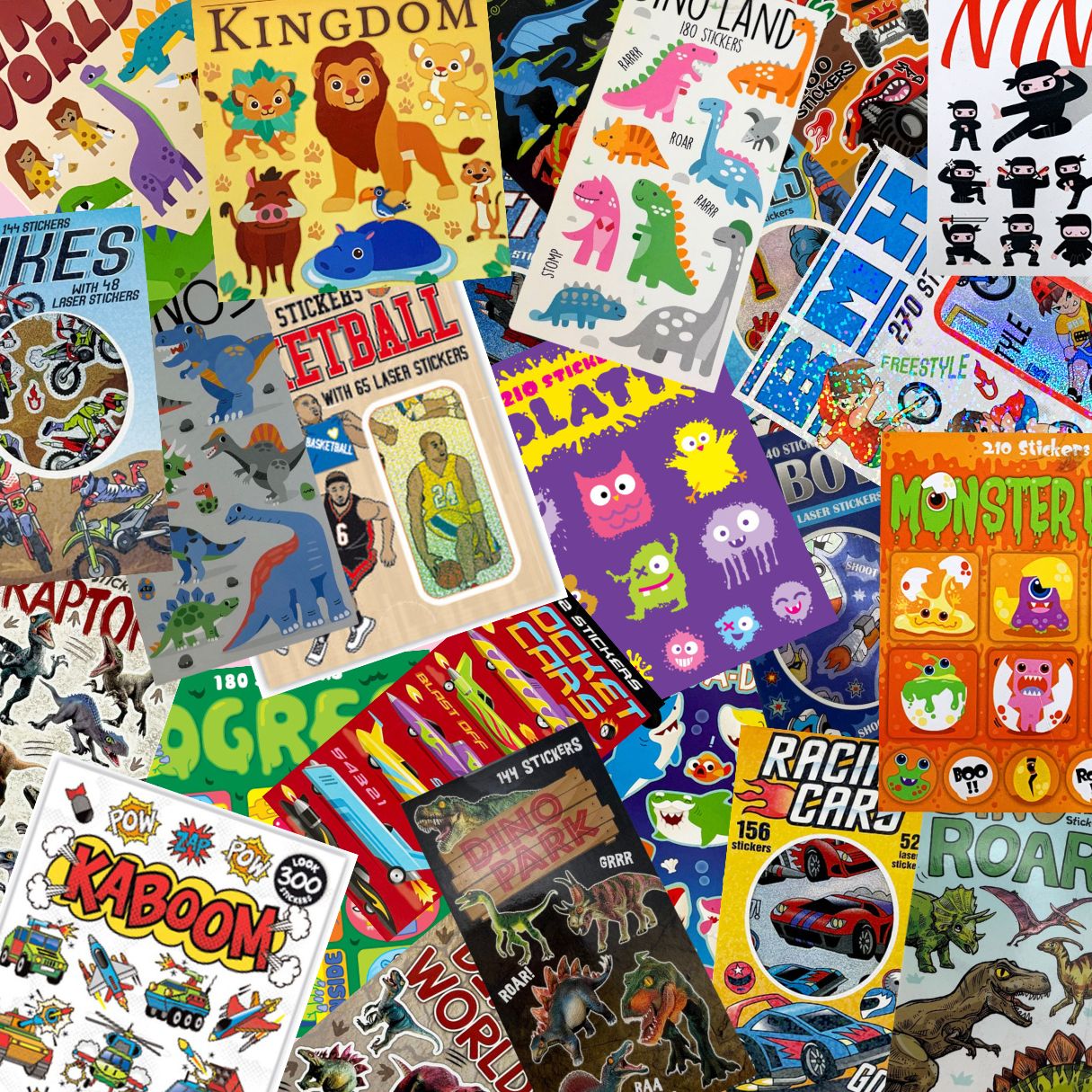 Sticker Books Bulk Value 100 Pack - Boy Designs Assorted