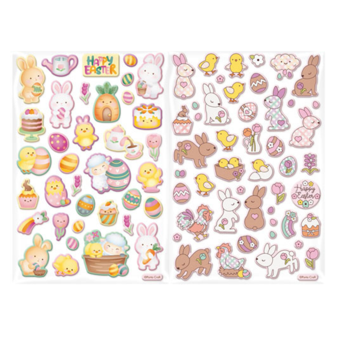 Porta Craft Crystal Easter Stickers - 2 Sheets