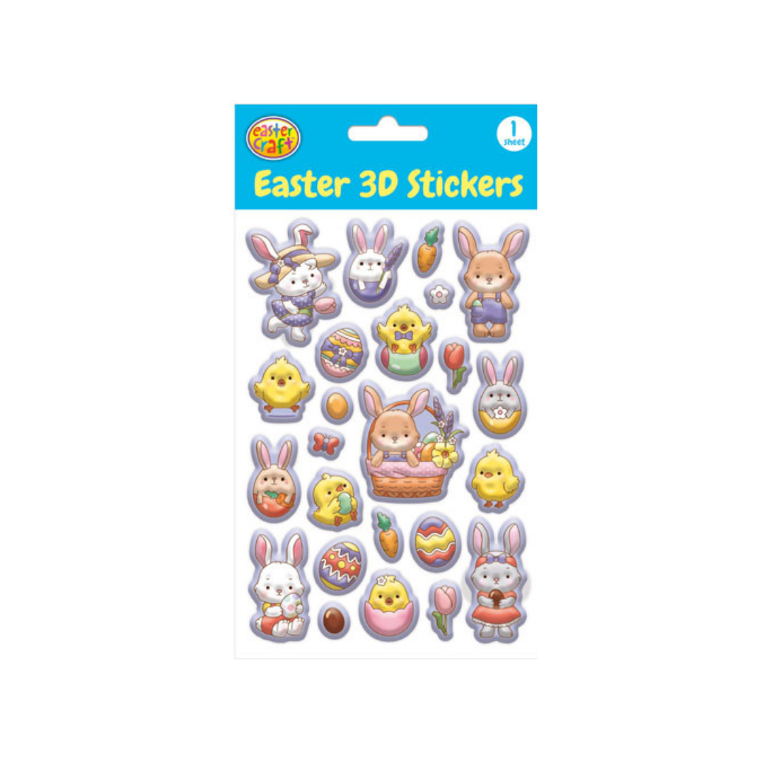 3D Foil Easter Stickers - Purple