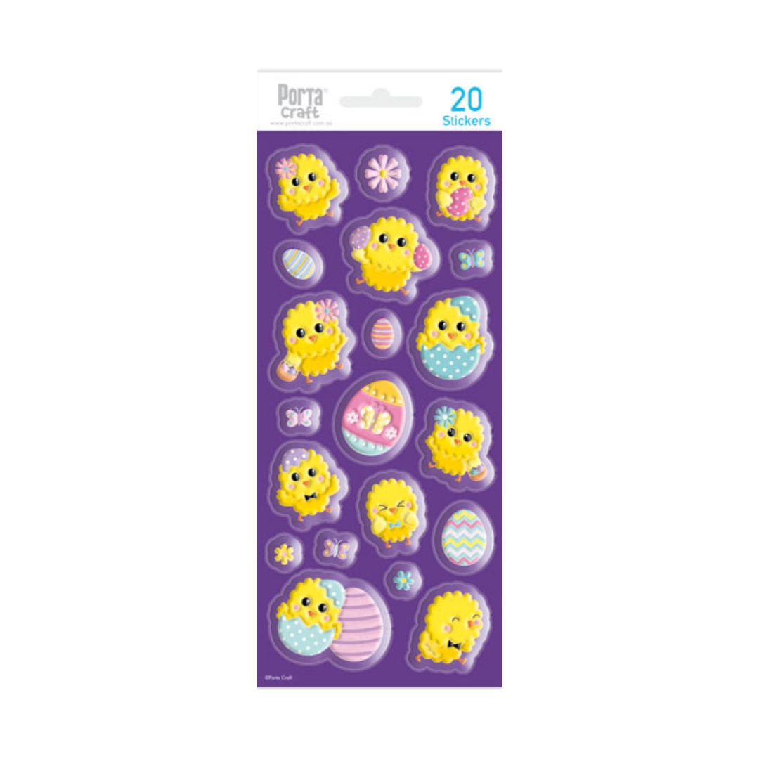 Porta Craft 3D Easter Chick Stickers 20pcs