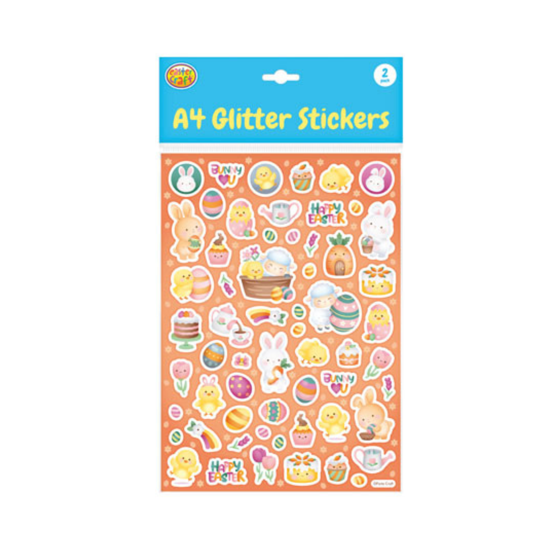 A4 Easter Glitter Stickers - Assorted Designs