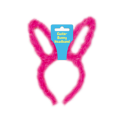 Easter Fluffy Bunny Ears Headband - Hot Pink