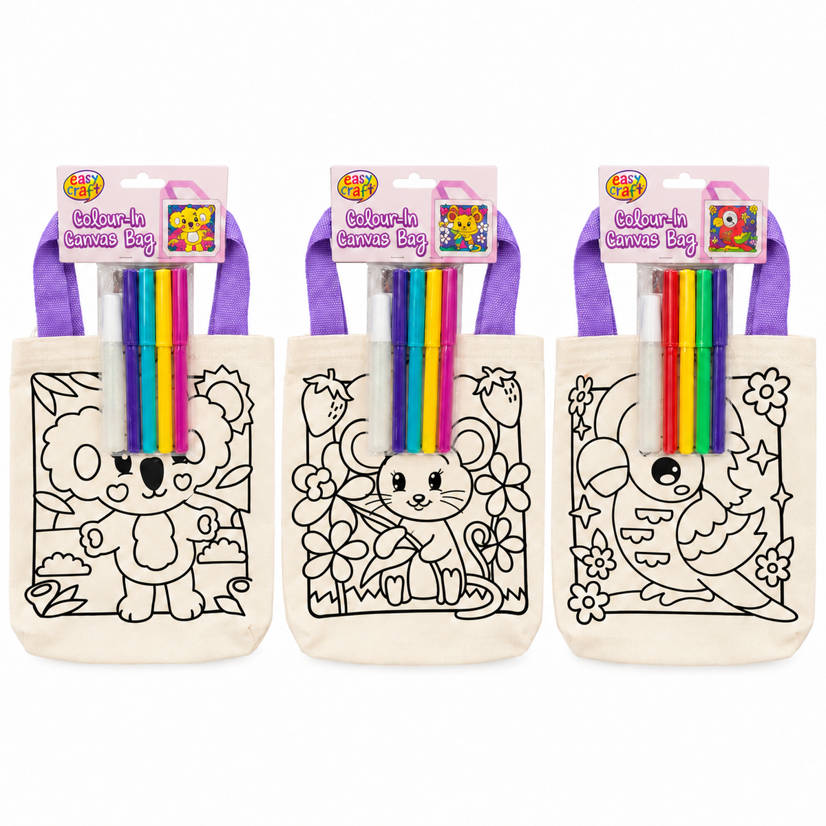 Colour Your Own Bags 3 Pack - Animals