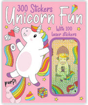 Magical unicorn sticker booklet with 300 designs including 100 sparkly foil-style stickers for kids crafts