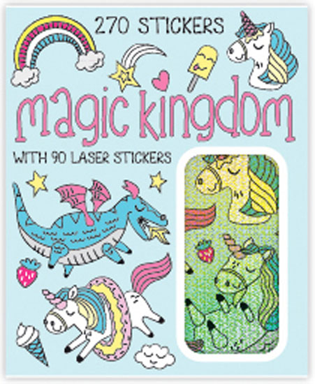 Storybook fantasy sticker booklet with 270 designs including 90 sparkly foil-style stickers for creative play