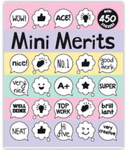 Compact merit reward sticker booklet with 450 designs for behaviour charts and homework motivation