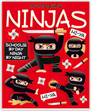 Ninja action sticker booklet with 270 designs for kids projects, party activities and notebooks