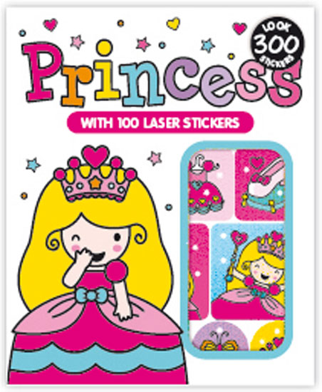 Sparkly royal themed sticker booklet with 300 designs including 100 shiny stickers for party fun and crafts
