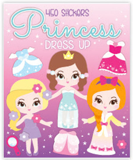 Dress-up character sticker booklet with 450 designs for imaginative play, scenes and party activities