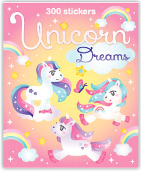 Dreamy unicorn themed sticker booklet with 300 designs for journals, scrapbooks and creative play