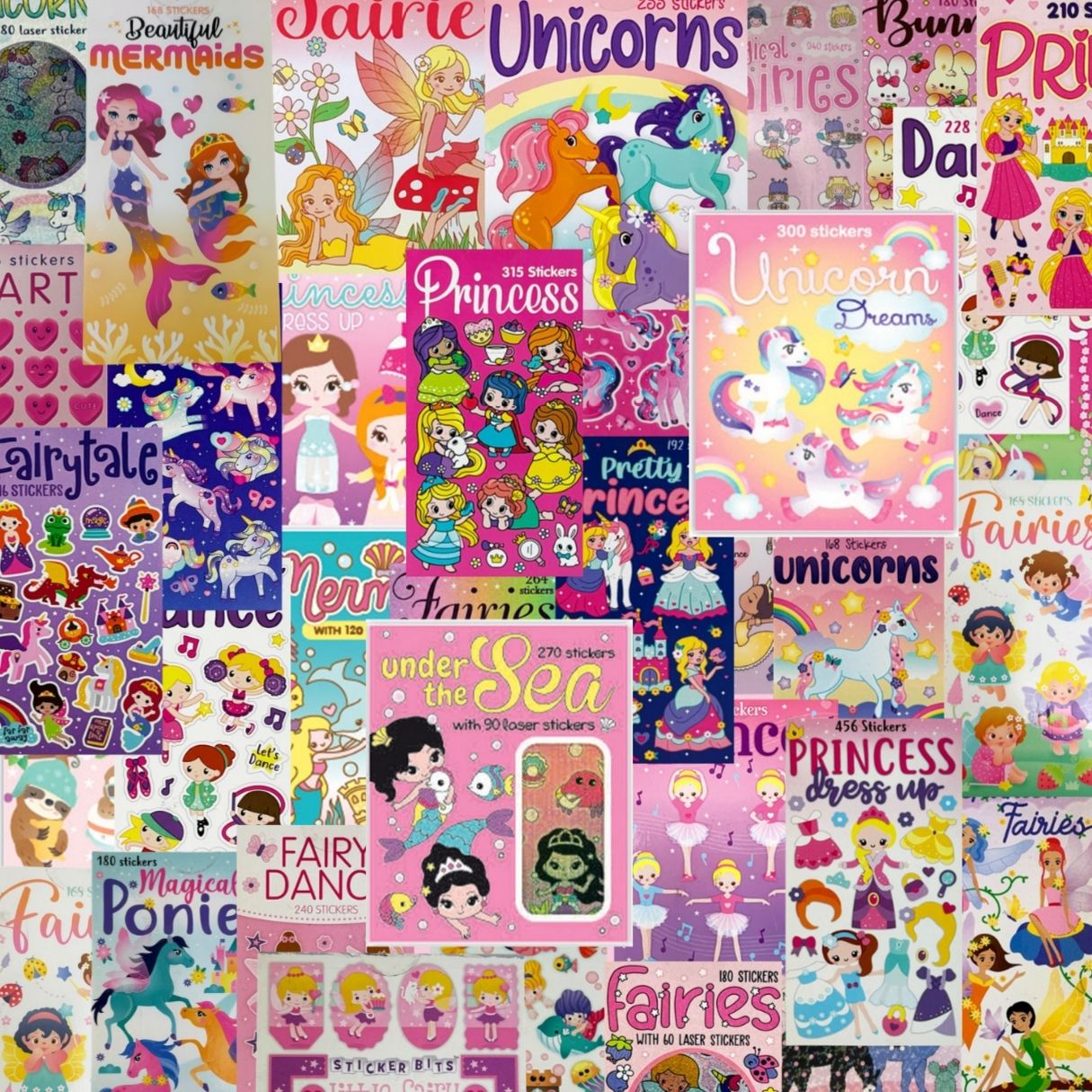 Sticker Books Bulk Value 100 Pack - Girl Designs Assorted