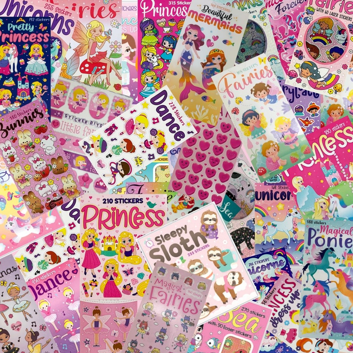 Sticker Books Bulk Value 100 Pack - Girl Designs Assorted