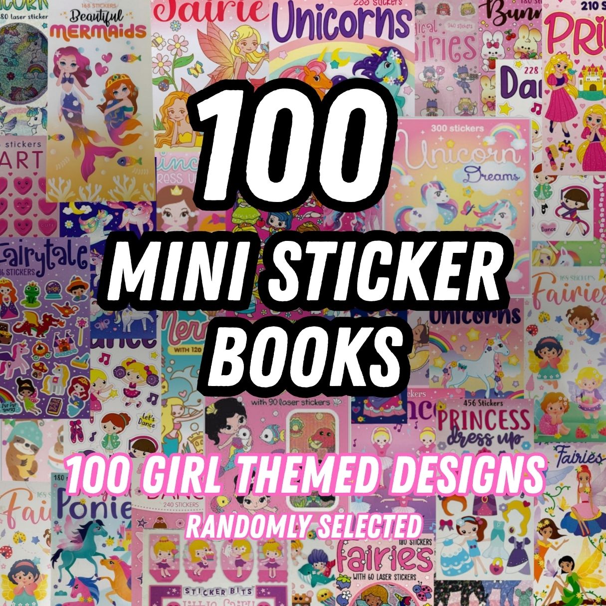 Sticker Books Bulk Value 100 Pack - Girl Designs Assorted