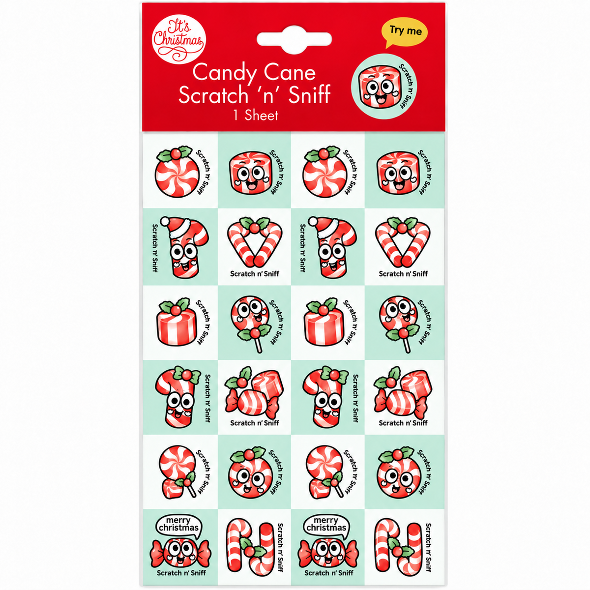 Scratch N Sniff Stickers - Candy Cane