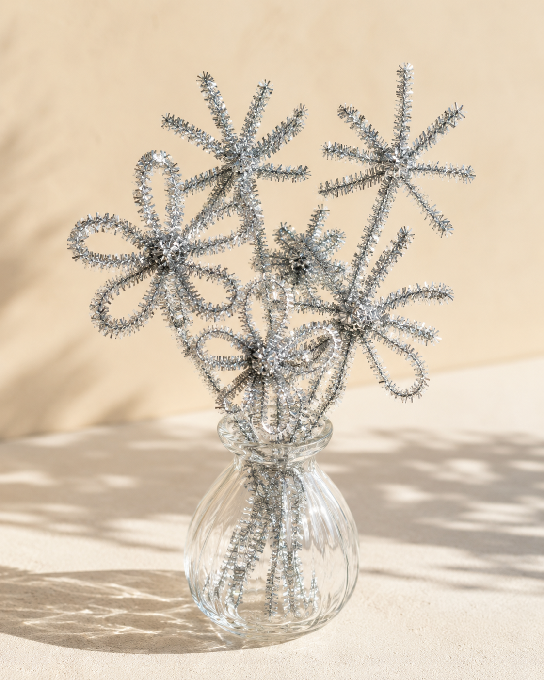 Silver Tinsel Pipe Cleaners 6mm 24pk