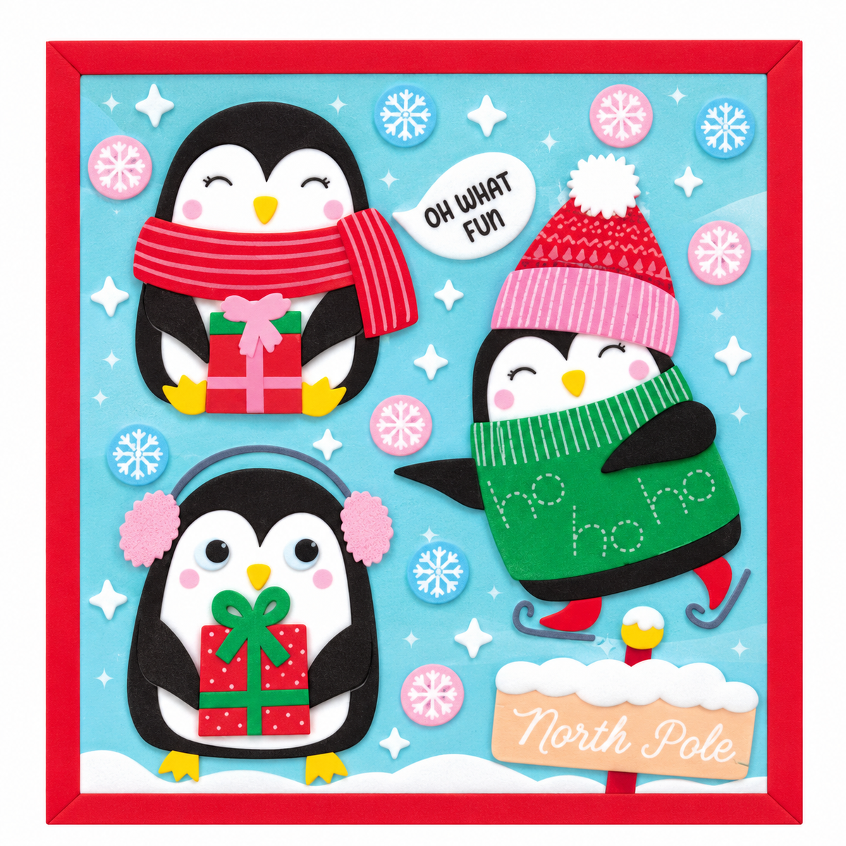Christmas Penguins Foam Picture Art Kit
