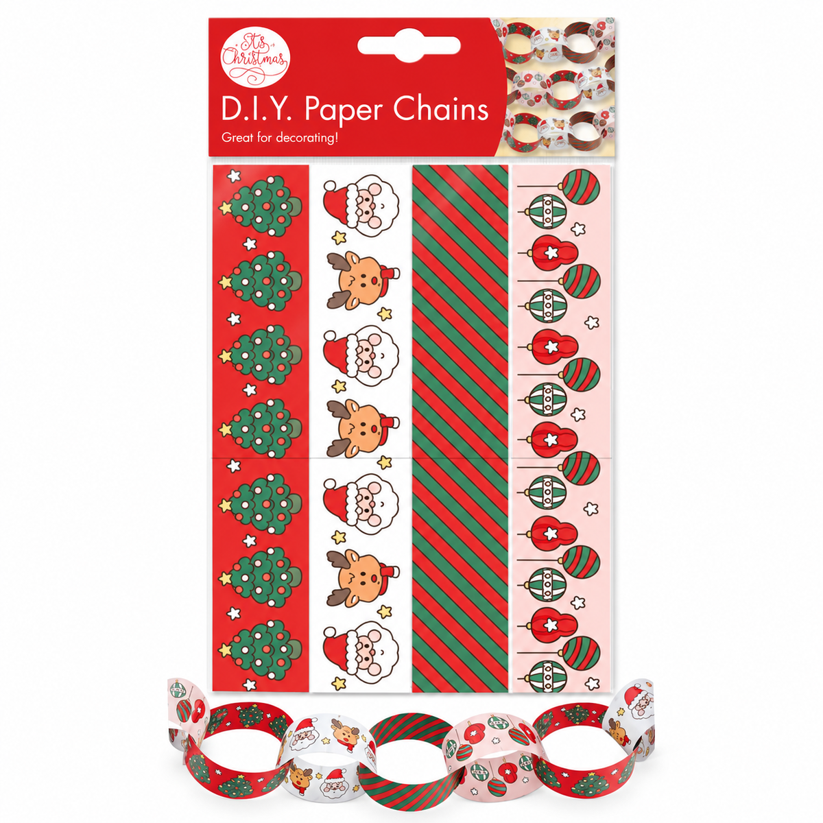 Christmas Paper Chain Making Kit - Trendy Design