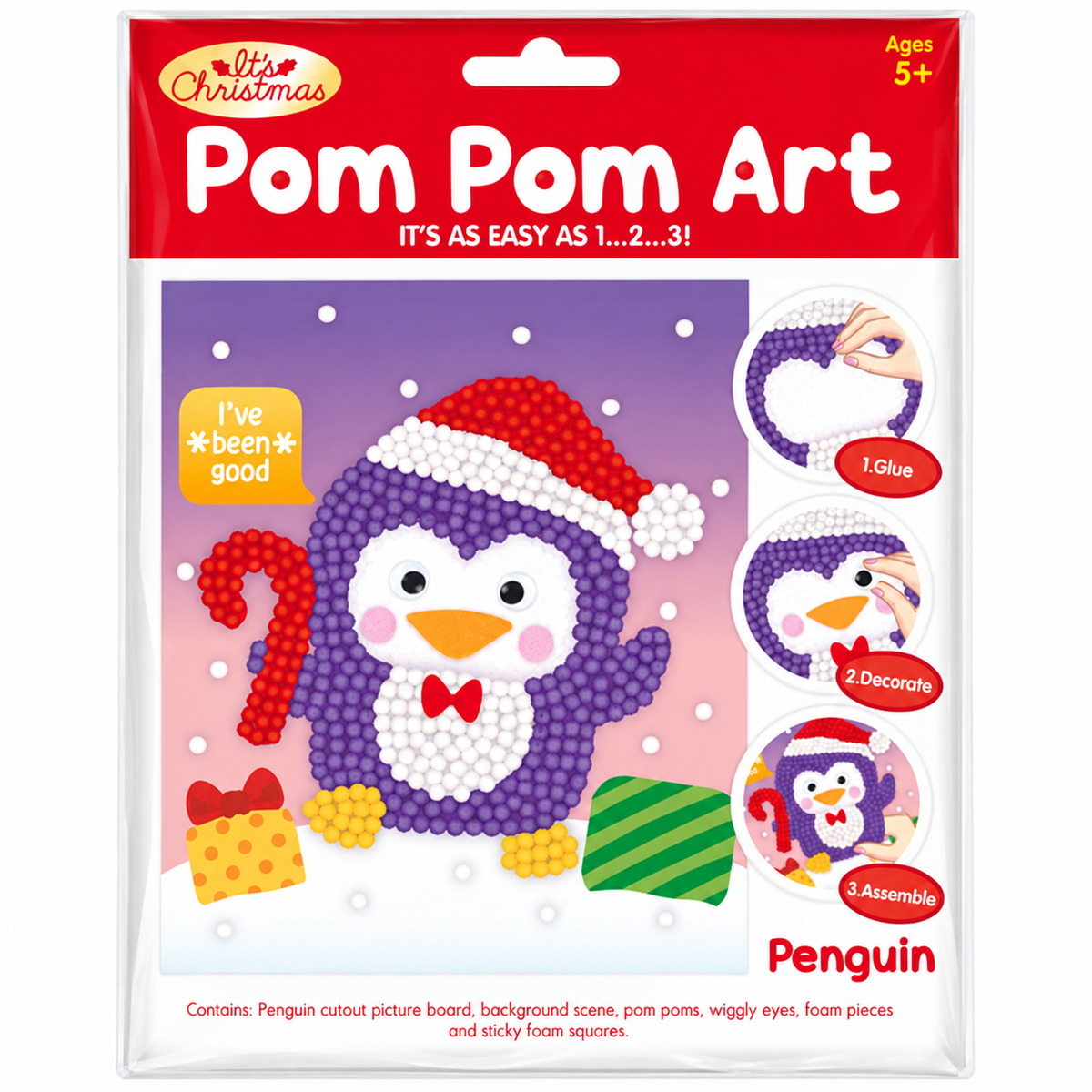 Penguin Pom Pom Picture Art Kit