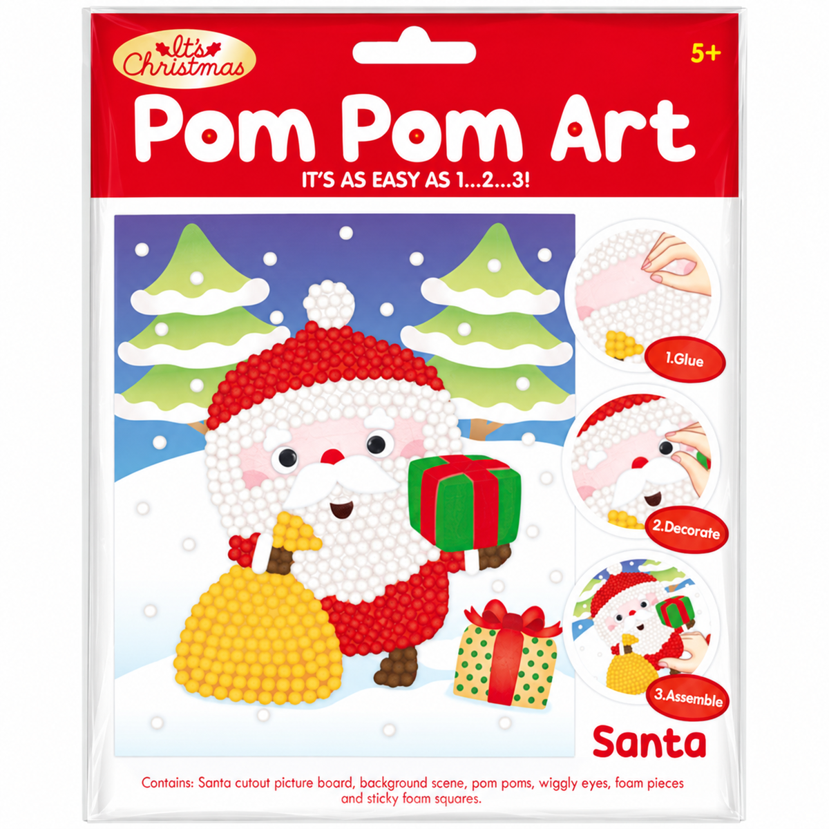 Santa Pom Pom Picture Art Kit