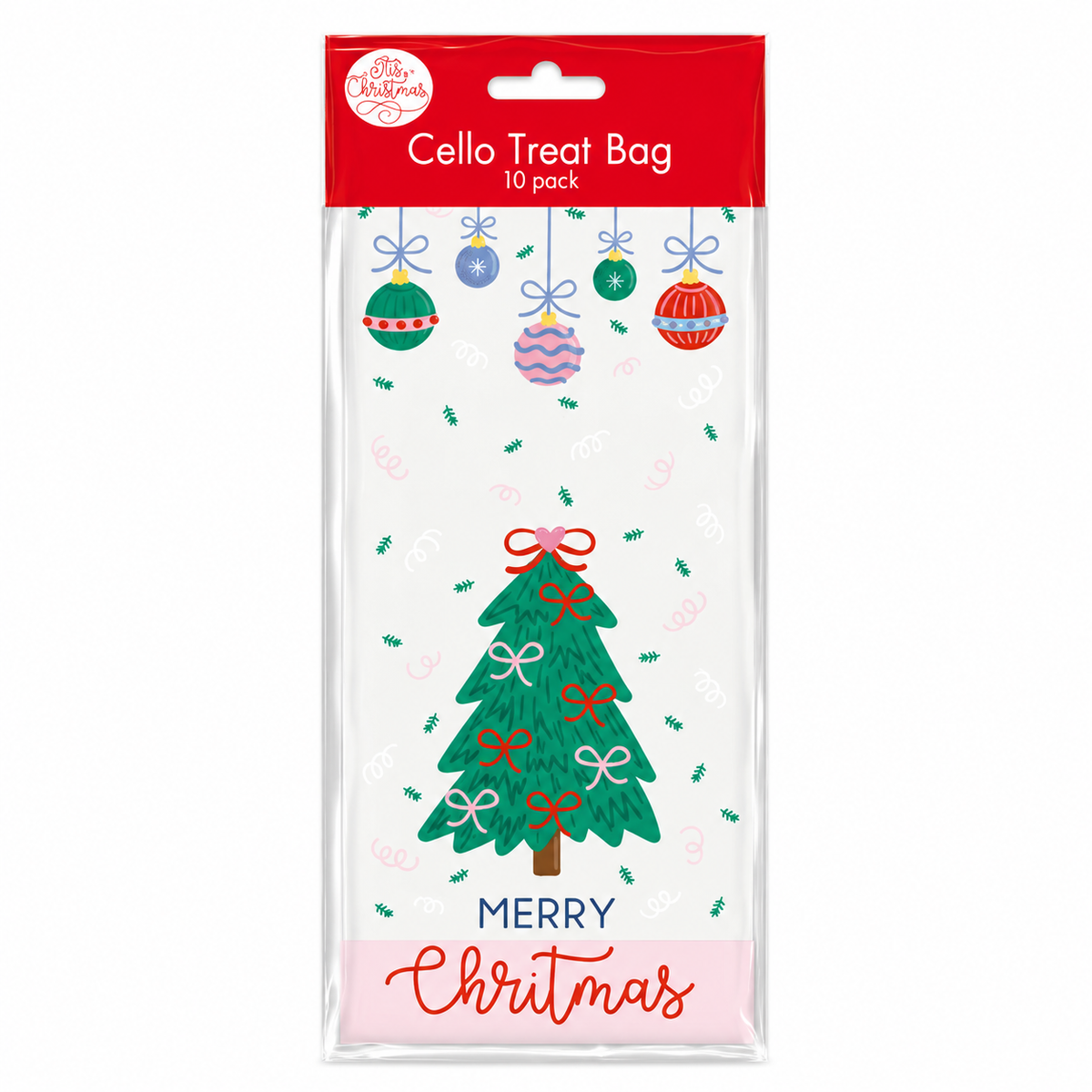 Christmas Tree Cello Bags 10pk