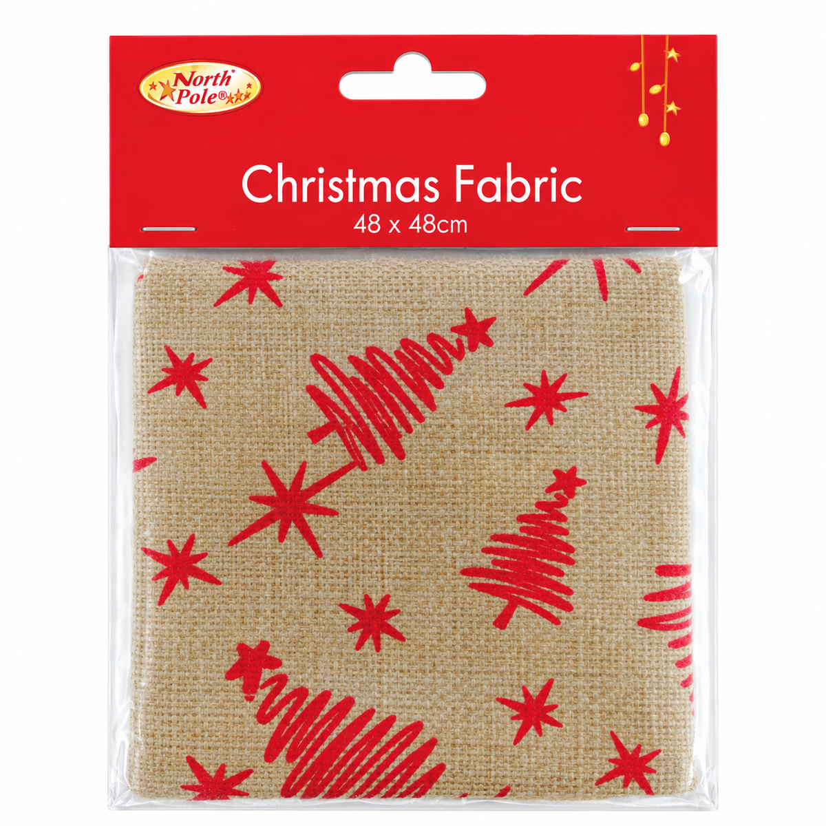 Christmas Tree Burlap Fabric Square 48 x 48cm