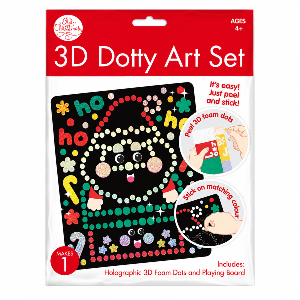 Santa 3D Dotty Art Picture Kit