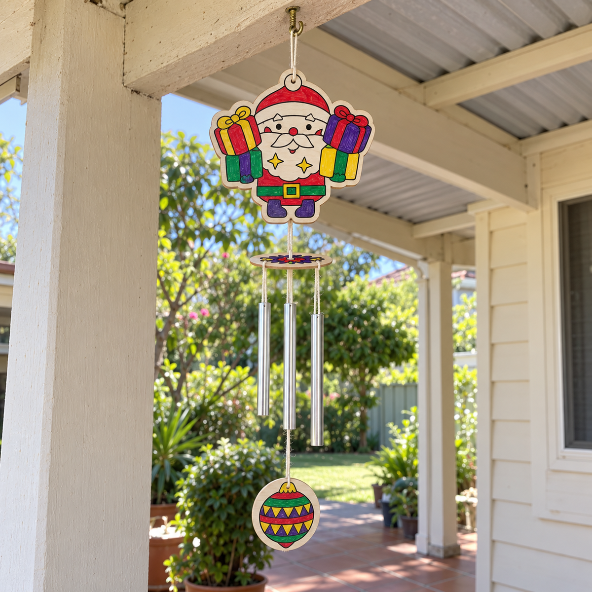 Decorate Your Own Wind Chime Kit - Santa with Presents