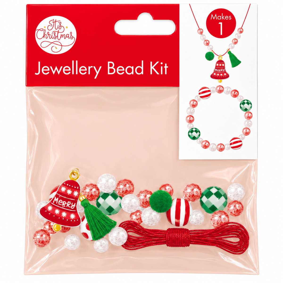 Christmas Beaded Jewellery Making Kit - Bell Design