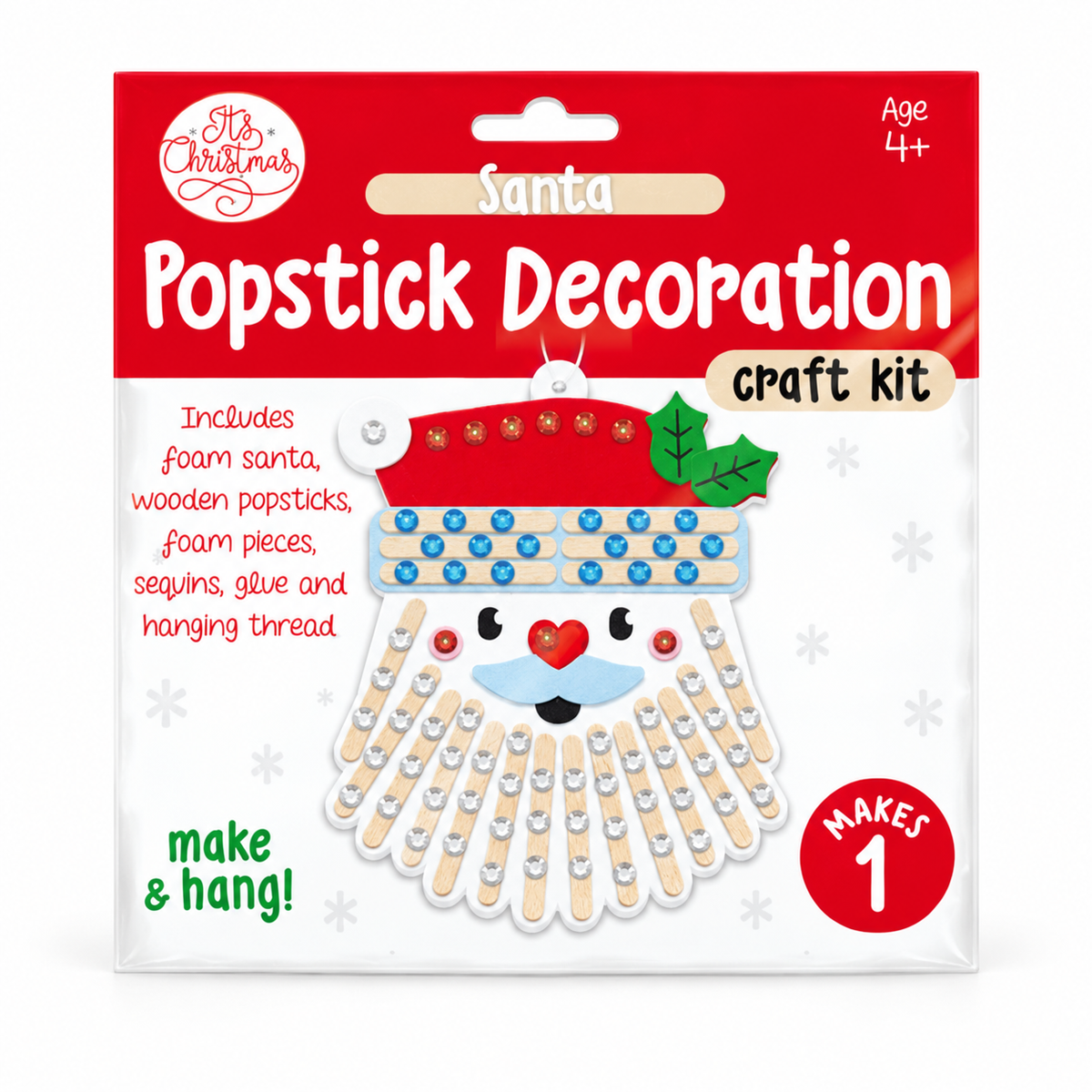 Santa Popstick Hanging Decoration Kit