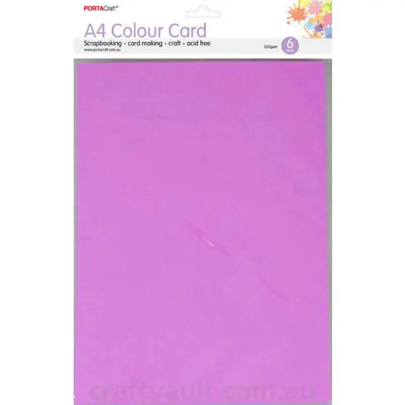 A4 Card 230gsm 6pk Bright Lilac