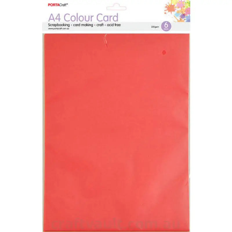 A4 Card 230gsm 6pk Bright Red