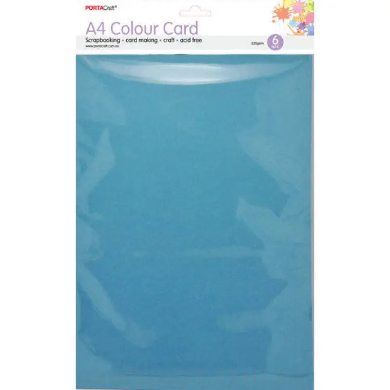 A4 Card 230gsm 6pk Carolina Blue