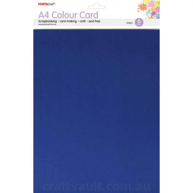 A4 Card 230gsm 6pk Dark Powder Blue