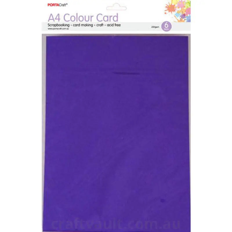 A4 Card 230gsm 6pk Dark Purple