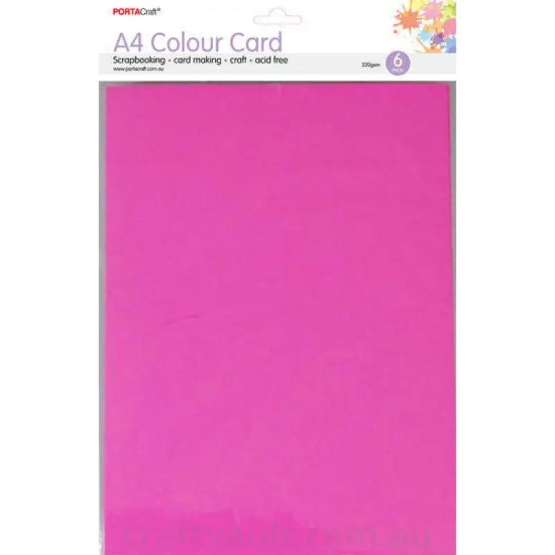 A4 Card 230gsm 6pk Fandango Pink
