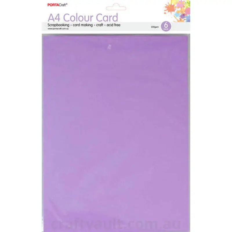 A4 Card 230gsm 6pk Lavender