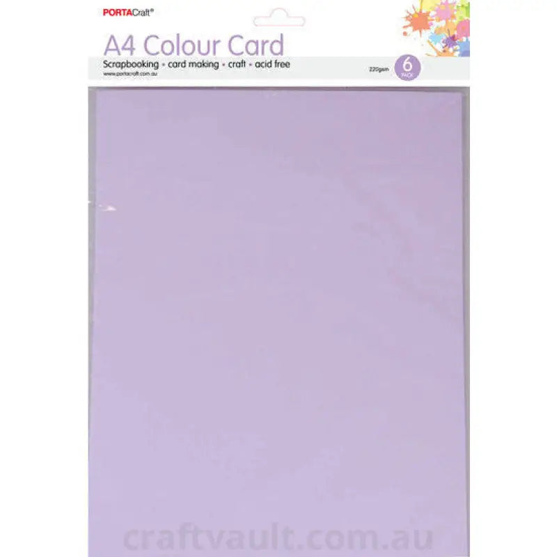 A4 Card 230gsm 6pk Lilac