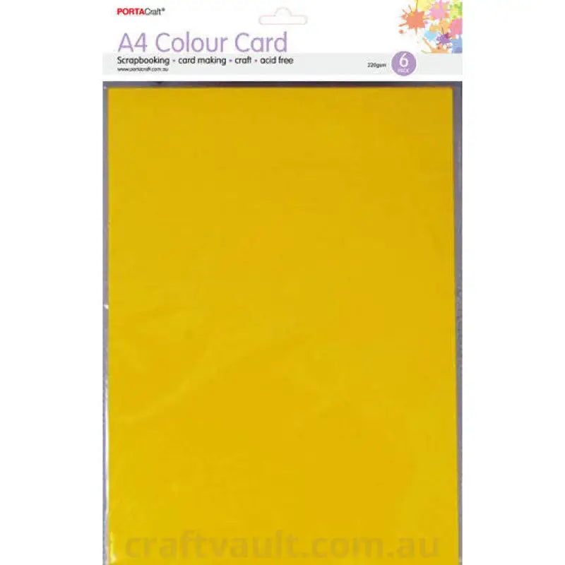A4 Card 230gsm 6pk Primrose Yellow