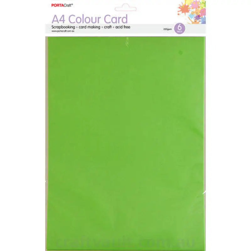 A4 Card 230gsm 6pk Tree Green