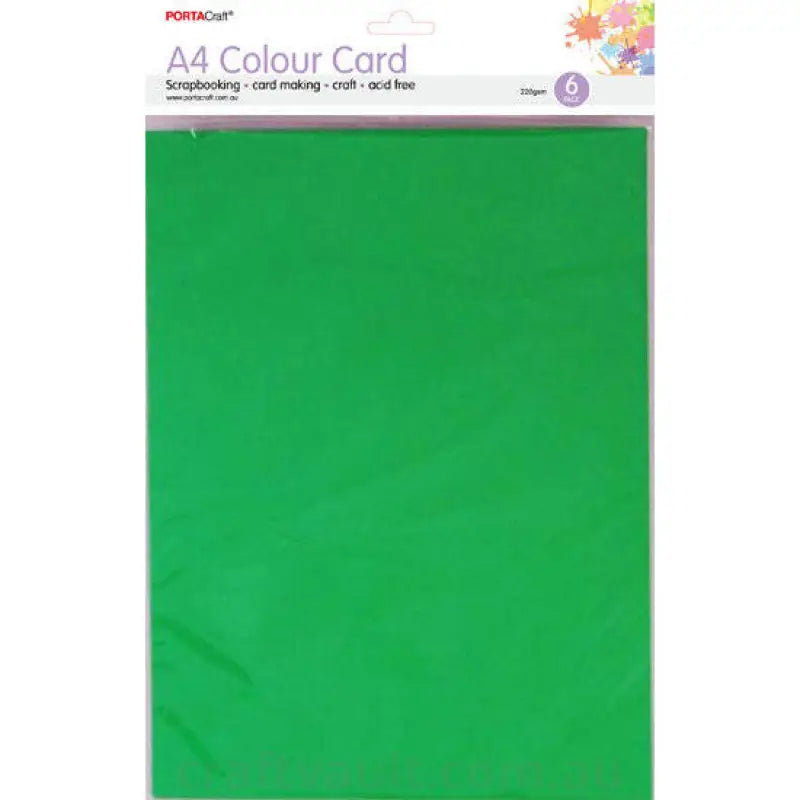 A4 Card 230gsm 6pk Xmas Green
