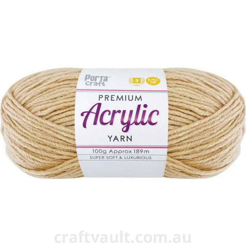 Acrylic Yarn 100g 189m 8ply Almond