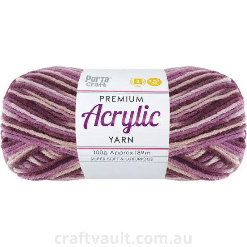 Acrylic Yarn 100g 189m 8ply Berry