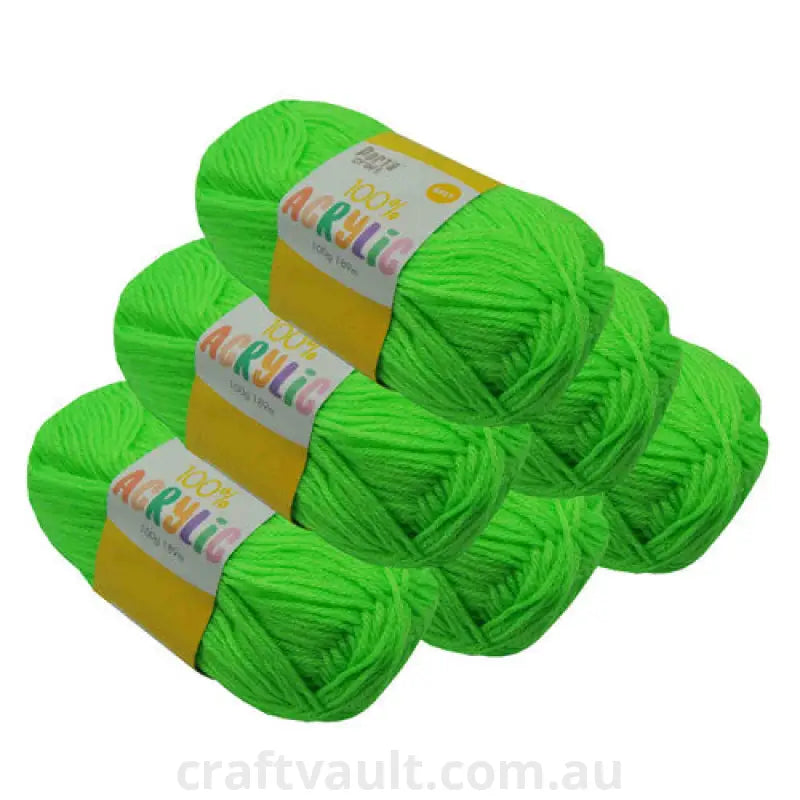 Acrylic Yarn 100g 189m 8ply Brite Green
